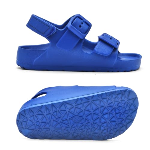 Image of Toddler Unisex Adjustable Buckle Sandals - Comfortable Open Toe Beach & Pool Shoes for Boys & Girls with Back Strap