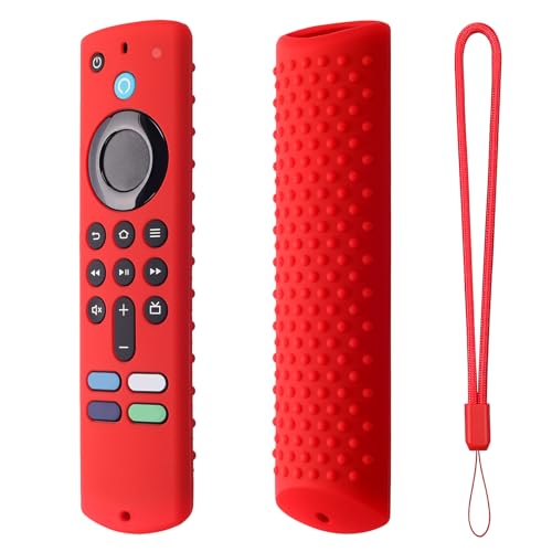 Tedious Silikon Hülle für -TV-Stick 4K All-New | Stoßfeste Fernbedienungs Schutzhülle mit Trageband | Kratzfeste Schutzhülle für Fernbedienungszubehör für -Stick 4K