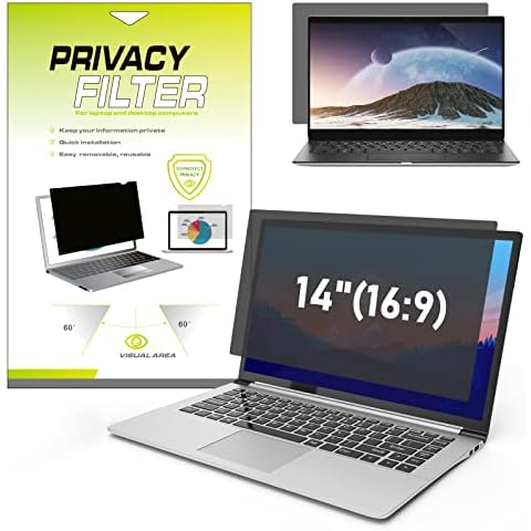 14 inch Laptop Privacy Screen Filter for 16:9 Widescreen Display, Lively Life Anti Glare Screen Protector for Notebook, Laptop Monitor Screen Privacy Filter, UV and Blue Light Filter (14",16:9) Cover