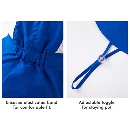 Pureborn Infant Baby Boy Sun Hat Upf 50+ Sun Protection Breathable Flap Bucket Hat Swim Cap Beach Hat For Infant Boy 0-3 Months Blue #TOP4