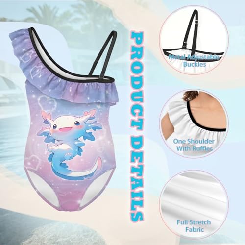 Image of Girls One Piece Swimsuits Size 3-14 Trendy Ruffle Bathing Suit Casual Hawaiian Summer Beach Swimwear
