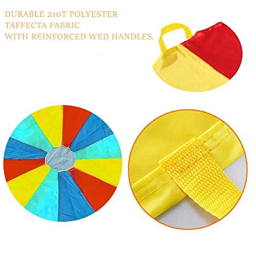Blithetree Parachute 6 Foot Parachute for Kids, Kids Parachute with 8 Handles Play Parachute Rainbow Parachute Game Toy for Kids Play Party Game Group Play (6 feet) - Thumbnail 4
