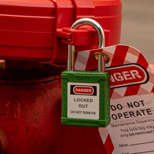 Image of Lockout Tagout Locks 12-Pack|OSHA Green Loto Locks Keyed Alike|12 Same Keys /Set for Industrial Machinery & Electrical Panels|Chrome Steel & Laser Coding