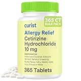 Curist Cetirizine Hydrochloride 10mg Tablet (365 Count) Effective Allergy Medicine with 24 Hour Relief of Runny Nose, Sneezing Relief, Itchy Throat Relief, & Runny Eyes - Antihistamines for Adults