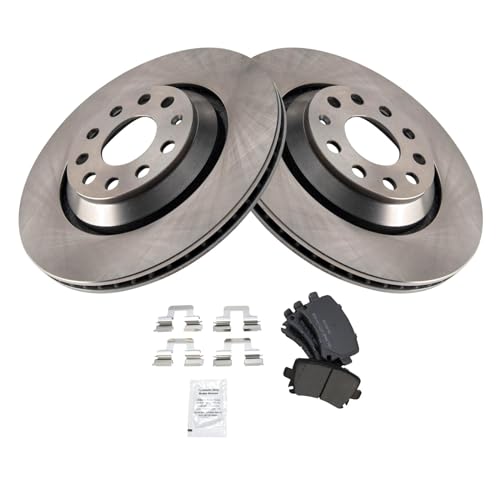 Image of TRQ Rear Brake Pad and Rotor Set Semi Metallic