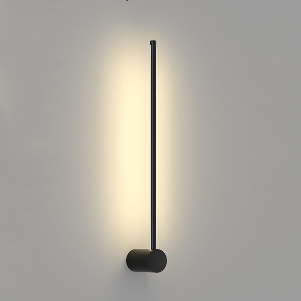 RXPVUXE Black Linear Wall Sconce Rotatable Minimalist LED Wall Mount Lamp Indoor Long Metal Wall Lighting Fixture, Simple Hardwired Bathroom Vintage Light for Bedside Hallway Living Room