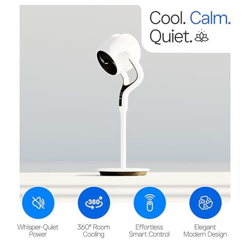 Image of oltao Space Super Silent Pedestal Fan with Remote, 3D Oscillation, Feather Touch Panel, Long Air Throw, LED Backlight & Timer, Adjustable Height 2026