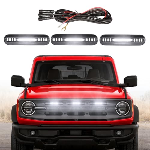 Grille Lights for Ford Bronco 2021-2025 2/4 Door Front Grill Inserts White