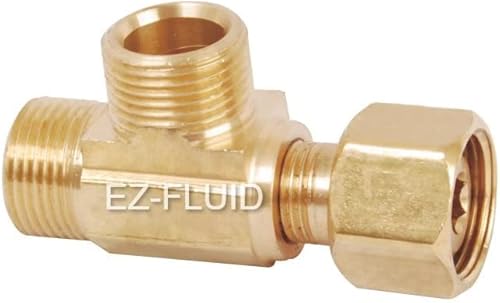 EZ-Fluid Comp. hembra de 38 pulgadas x 14 pulgadas macho Comp. x 38 pulgadas macho Comp. LF Latón Add-on-Tee Extensor de conexión de rama, Add-A-Tee