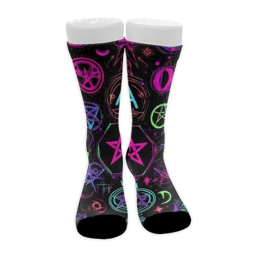 Meaudiwes Leisure Sports Climbing Walking Socks Breathable Non Slip Socks Fashion Dress Decor Witch Magic Sun Moon Star Alchemical Cosmic Signs Witchcraft