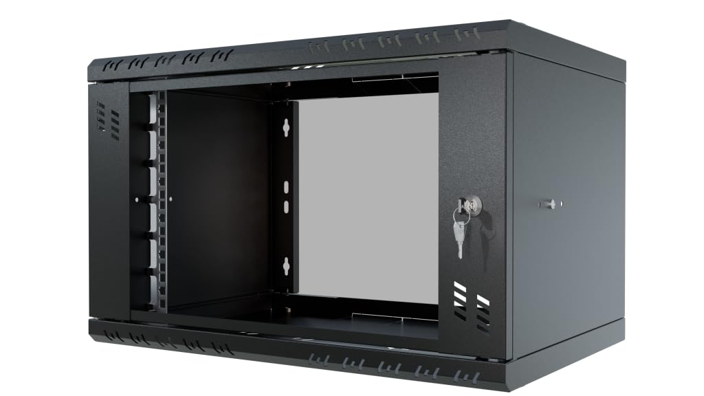 Armoire Réseau 19 Pouces - Baie Informatique 6U - Baie de Brassage pour Montage Mural - Capacité de Charge 40 kg - Profondeur 350 mm - Armoire Informatique - Noir