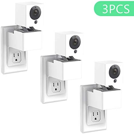 Wyze Cam Outlet Wall Mount, Caremoo AC Outlet Mount Bracket Holder for Wyze Cam V2 Camera, No More Messy Wires or Wall Damage (1 Pack)