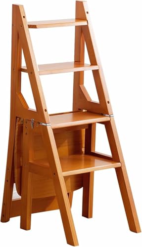 Folding Wooden Ladder Double Staircase & Display Support Space-Saving Solution for Home & Garden Durable & Versatile Design for Easy Access