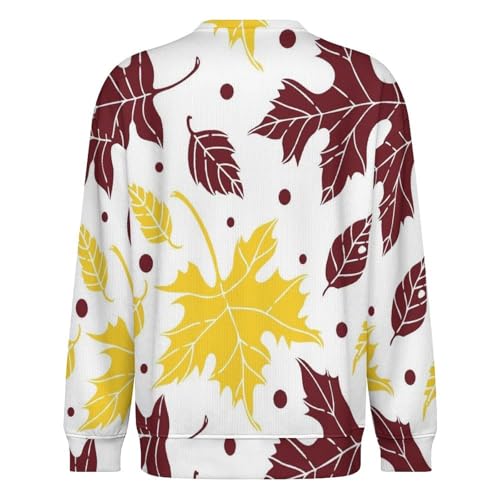 MoBlinko Autumn Maple Leaves Mens Sweater Crewneck Sweater Lightweight Sweaters for Men Long Sleeve Pullover3