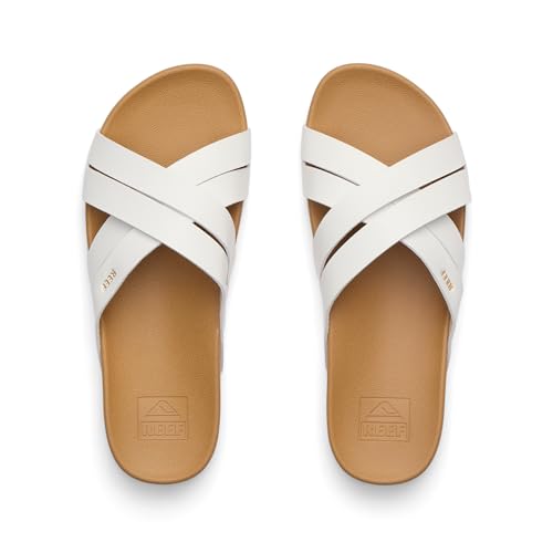 Reef Cushion Spring Bloom Womens Fashion Slide Sandal, Ultra Soft Cushion Footbed, White/Tan, 6 - image 7
