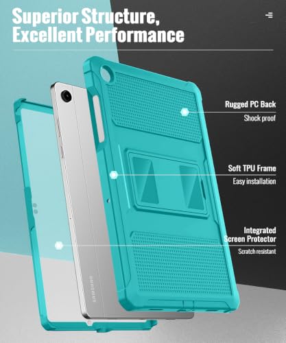 Image of MoKo Shockproof Case Fit Samsung Galaxy Tab A11+ Plus / A9+ 11 Inch | with Screen Protector, Heavy Duty Shockproof Protective Case, Bondi Blue