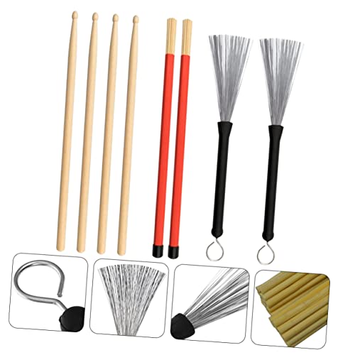 Set de baquetas y escobillas para batería de arce miniatura 5