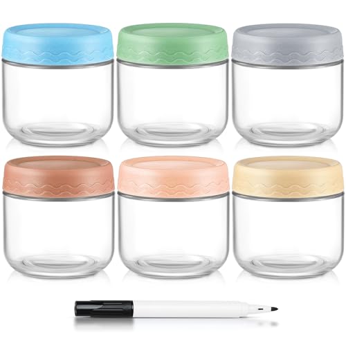 Image of DRKIO 10 Oz Glass Overnight Oats Containers with Lids Chia Pudding Jars