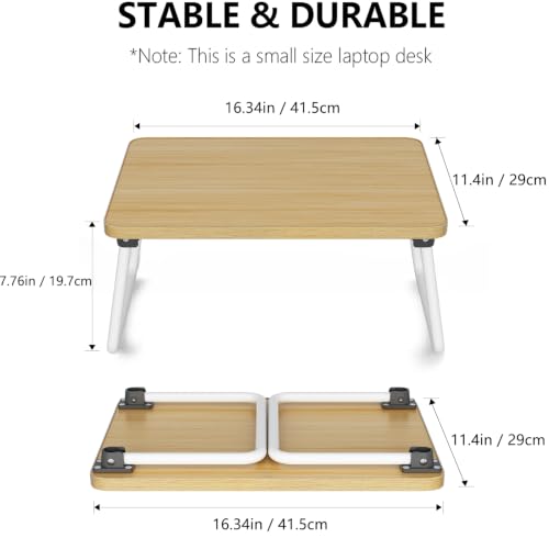 Image of Foldable Lap Desk, Laptop Stand Bed Table Tray for Couch