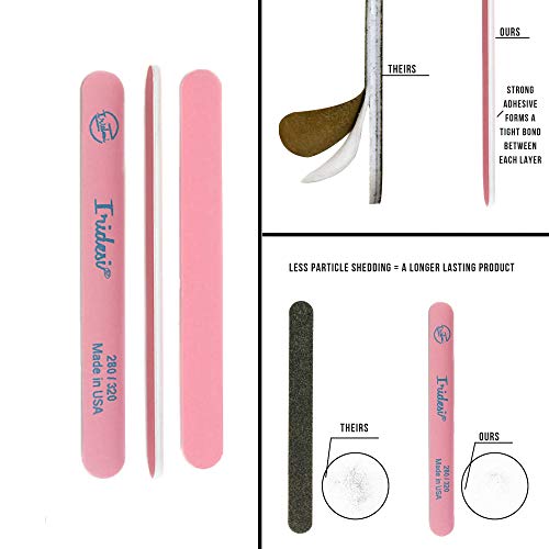 Nail Files And Buffers Premium Pink Light Pink 280 320 Washable Emery Boards 7 Inches Long 12 Pack #TOP2