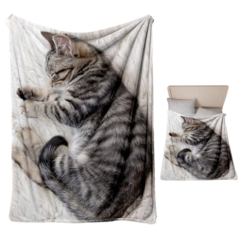 Sucritude Weiche Sofadecken, Katzen Druck Weiche Fleece Decke Für Sofa, Sofa Wohnheim Schule Büro Camping Reise Herbst Weihnachten Katzenliebhaber Geburtstag