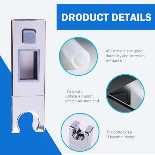 Shower Head Slider Holder for Rectangular 18mm X 30mm Riser Rail, Handheld Shower Spray, Fits Standard Shower Heads, Easy to Install, Shower Head Holder, Shower Holder, Shower Holder Bracket - Image 5