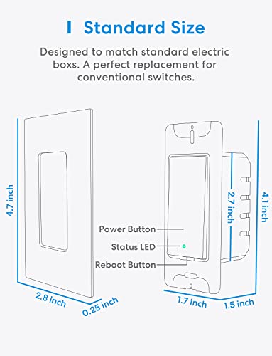 Meross MSS550XHKKIT 3 Way Smart Switch, Smart Light Switch Compatible With Apple Homekit thumb #2