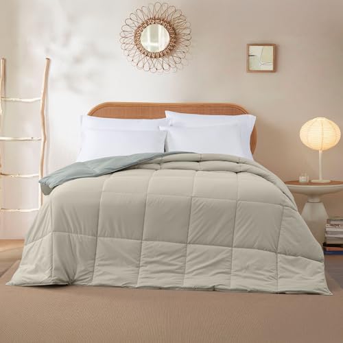 Image of Modern Threads Down Alternative Reversible Comforter Sage Green /Cream King