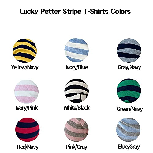 Lucky Petter Dog Cotton Shirts For Small And Large Dogs Rugby Striped T-Shirts Soft Breathable Dog Shirt Pet Clothes (Medium, Ivory/Blue) #TOP3