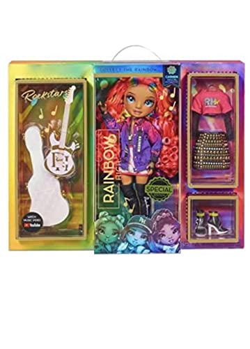dutis Exclusive Rainbow High Rockstar Fashion Doll 2 Complete Outfits & Rockband Essentials Choose Carmen Major, Vanessa Tempo, Lyric Lucas