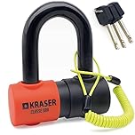 KRASER KR50 Antivol Moto Homologué SRA | Robuste Bloque Disque Mini U ø18 (autres 16) | Plus Compact 45x65 Facile à Ranger | Double Verrouillage Cémenté, Résistance au Vol 10/10, Recommandé Assurances