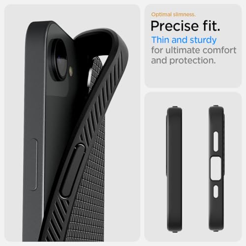Image of Spigen for iPhone 17e / 16e Case, Liquid Air [Military-Grade Protection] - Matte Black (Pack of 3)