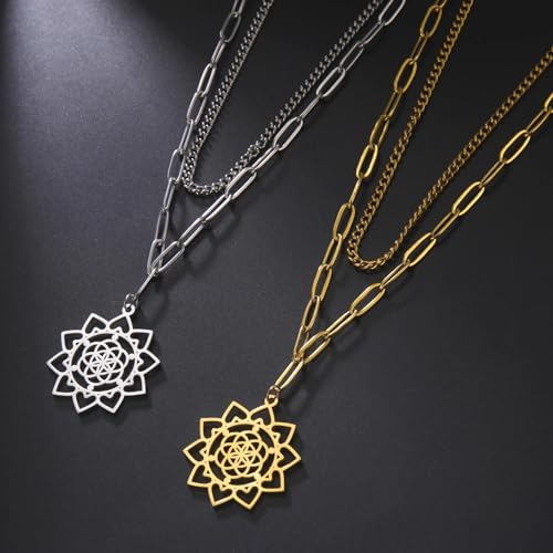Collier Pendentif Chaîne Hommes Femmes Bijoux Double Couche Multi-Usage - 2