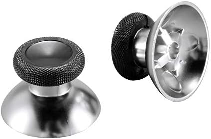 eXtremeRate 10pcs Silver Rubberized Chrome Thumbsticks Analog Sticks Buttons Set Replacement Parts for Xbox One for Xbox One Elite for Xbox One S/X and for Xbox Series X & S Game Controller