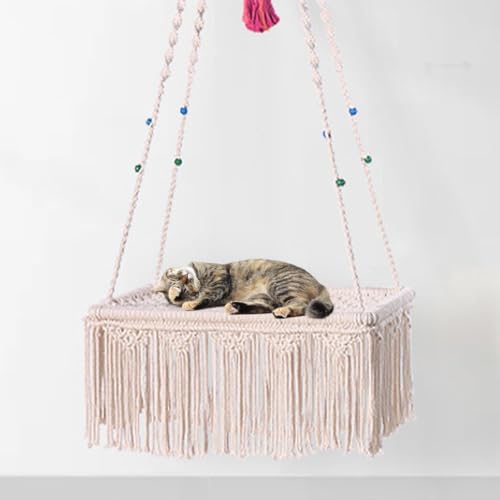 Hamac mural en macramé pour chat : libérez l'espace au sol avec style - 4