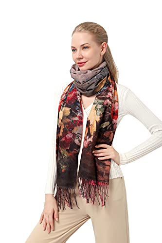 XINYUN Women's Fashion Scarf with Art Printed Tassel Soft Cashmere Warm Large Blanket Wrap Shawl for gift3