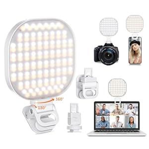 142 LED Selfie Light for Phone, Eagerey High Power Rechargeable Clip Fill Light Portable with 3 Light Modes 10 Brightness Levels Color Set for Phone iPad Camera Laptop Video TikTok Vlog Live Stream