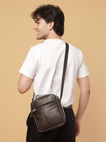 Image of ASIAN Premium Brown Textured Sling Pouch | Compact, Stylish & Travel-Ready Bag for Women and Girls