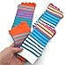 Pursuestar 2 Pairs Cotton Long Five Finger Socks Knee High 5 Toe Socks Rainbow Stripe Leg Warmers Stockings for Women Girls