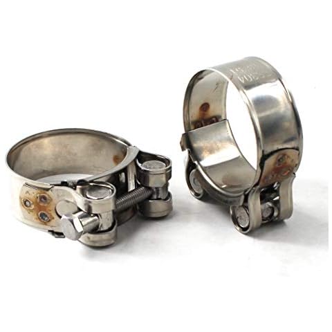 48-51mm T-Bolt Clamp 304 Stainless Steel Pipe Clamp Heavy Duty Hose Clamp (Pack of 2) Cover