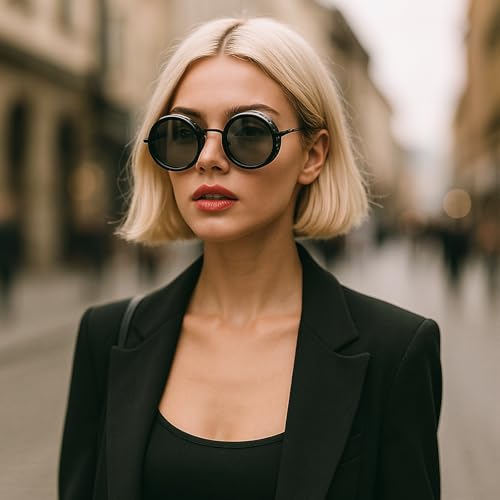 Adjustable Sunglasses Round Polarized Sunglasses for Women 1-9 Gears Adjustable Glasses3