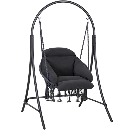 ANOW Hanging Swing Chair with Stand Included, Heavy Duty Hammock