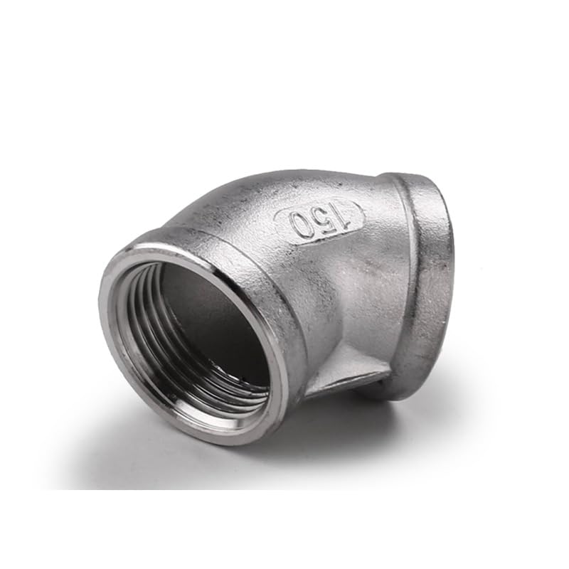 Codos BSP, Codo de 45 Grados Acero Inoxidable 304 con Rosca Hembra 1/4'' a 2'', DN8-DN50, Conector unión SS304(1")