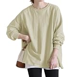 [MEME XTRA] メメエクストラ ボーダーtシャツ トレーナー レディース 長袖 ボーダー 長袖tシャツ スウェット プルオーバー ロングtシャツ 秋 冬 春 薄手 無地 大きいサイズ おしゃれ オフィス 綿100 クルーネック トップス 通勤 ベージュ M