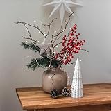 himmel 35 Pack Christmas Tree Decorations,9 inch Artificial Red Berry Stems,Red Berries Christmas Decor Tree Decorations Crafts Wedding Holiday Season Winter Décor Home Decor - Image 4