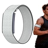 Compatible with Amazfit Helio Strap Bicep Band, Hook & Loop Nylon Arm/Ankle Band with Cover Design – Adjustable Breathable 42cm Elastic Strap with Pre-Installed 22mm Pins (No Case Included) (White)