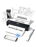 iDPRT MT610pro Tragbarer Thermodrucker, 300DPi Bluetooth Mobiler Drucker für Unterwegs, Thermodrucker A4 für Fahrzeuge, Büro, Zuhause, Schule, Kompatibel mit iOS, Android, Tablet & Laptop- Schwarz