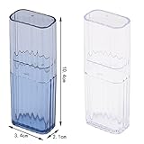 XNHIU 3 Pieces Cotton Swab Holder Qtip Cotton Buds Ball Dispenser for Bathroom Containers Apothecary Jar Cotton Ball,Cotton Swab,Q-Tips,Cotton Rounds (Blue) - Image 2