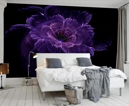 Papier peint fleurs violettes 3D ILIYA pour salon et chambre - 4
