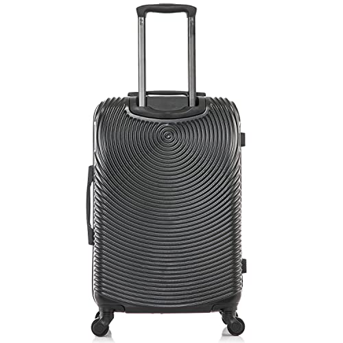 Image of DUKAP INCEPTION Luggage with Spinner Wheels | Durable Lightweight Hardside Suitcase, Travel Bag with Handle and Trolley, 24-Inch Medium Checked Luggage | Black